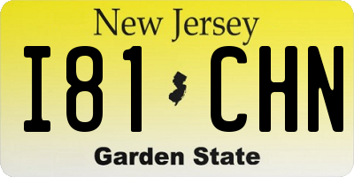 NJ license plate I81CHN