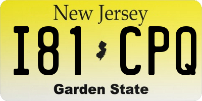 NJ license plate I81CPQ