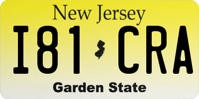 NJ license plate I81CRA