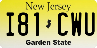 NJ license plate I81CWU