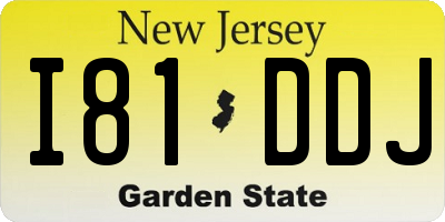 NJ license plate I81DDJ