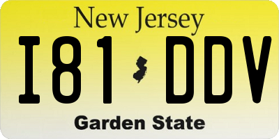 NJ license plate I81DDV