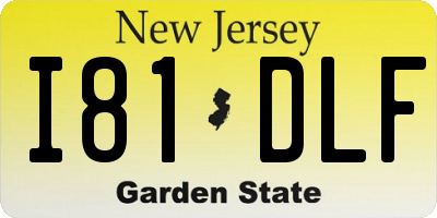 NJ license plate I81DLF