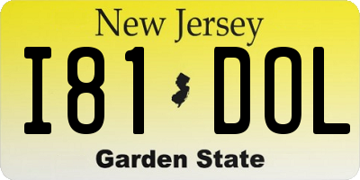 NJ license plate I81DOL