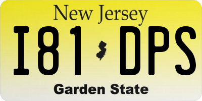 NJ license plate I81DPS