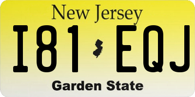 NJ license plate I81EQJ