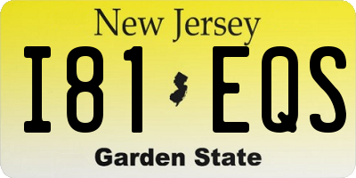 NJ license plate I81EQS