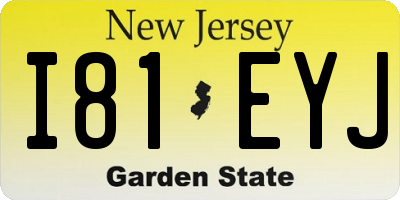 NJ license plate I81EYJ