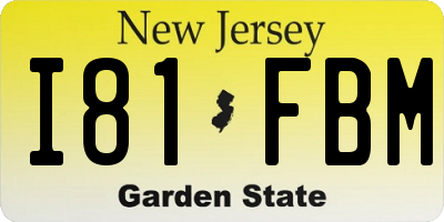 NJ license plate I81FBM