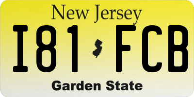 NJ license plate I81FCB