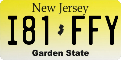 NJ license plate I81FFY