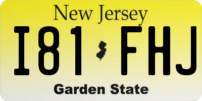 NJ license plate I81FHJ