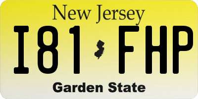 NJ license plate I81FHP