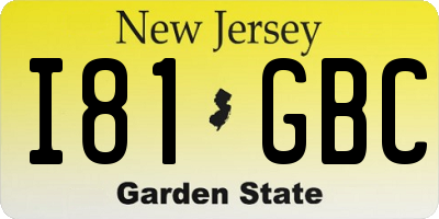 NJ license plate I81GBC