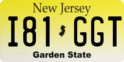 NJ license plate I81GGT