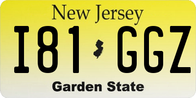 NJ license plate I81GGZ