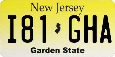 NJ license plate I81GHA