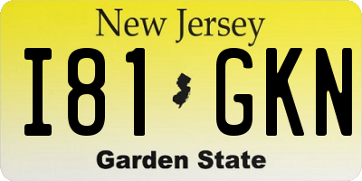 NJ license plate I81GKN