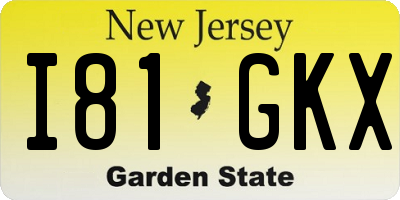 NJ license plate I81GKX