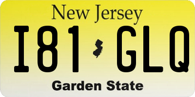 NJ license plate I81GLQ
