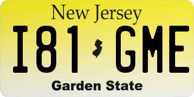 NJ license plate I81GME