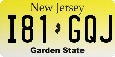 NJ license plate I81GQJ