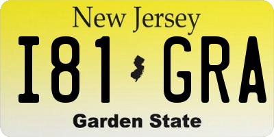 NJ license plate I81GRA