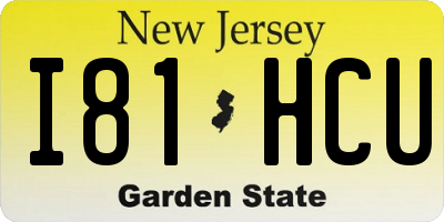 NJ license plate I81HCU
