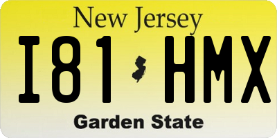 NJ license plate I81HMX