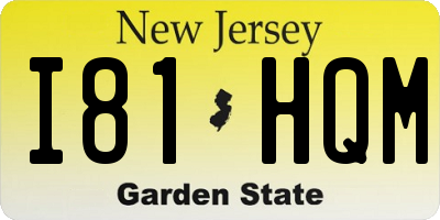 NJ license plate I81HQM