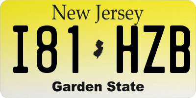 NJ license plate I81HZB