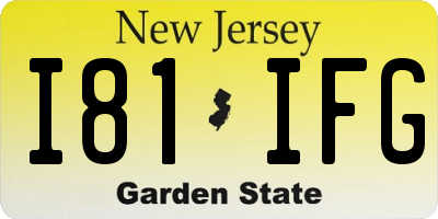 NJ license plate I81IFG