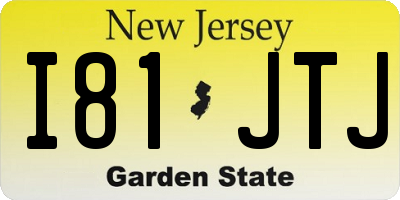 NJ license plate I81JTJ