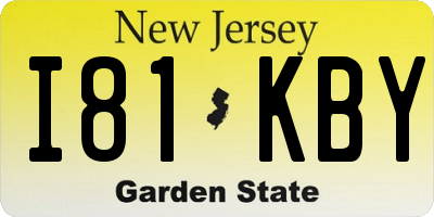 NJ license plate I81KBY