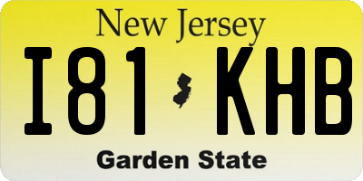 NJ license plate I81KHB