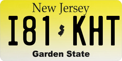 NJ license plate I81KHT