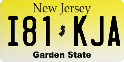 NJ license plate I81KJA