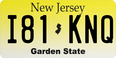 NJ license plate I81KNQ