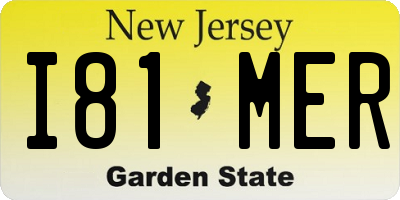 NJ license plate I81MER