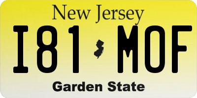 NJ license plate I81MOF
