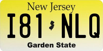 NJ license plate I81NLQ