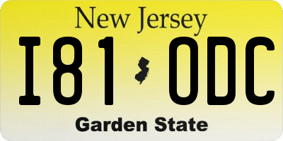 NJ license plate I81ODC