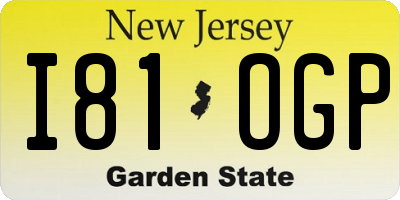 NJ license plate I81OGP
