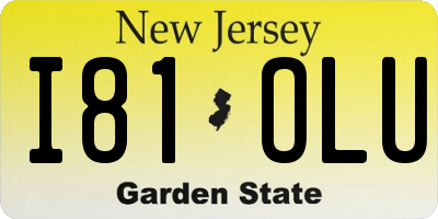 NJ license plate I81OLU
