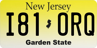 NJ license plate I81ORQ