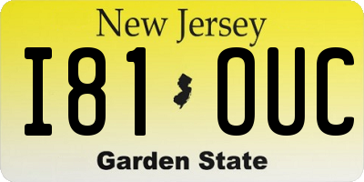 NJ license plate I81OUC