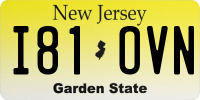 NJ license plate I81OVN