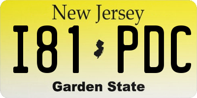 NJ license plate I81PDC