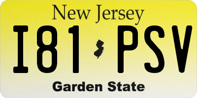 NJ license plate I81PSV