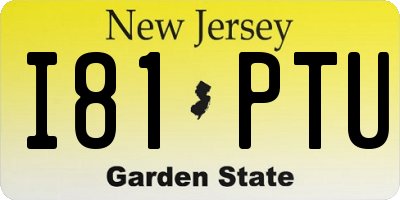 NJ license plate I81PTU